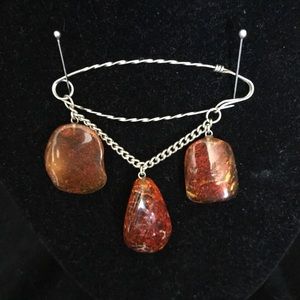 Baltic Amber Silver Pin hanging pendants
